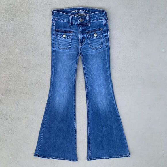 American Eagle Outfitters Denim - American Eagle Outfitters Festival Flare Next Level Stretch Low Rise Jeans Sz00